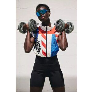 Free People Race To The Top Onsie Women XS Athletic Retro Gym Workout 80s